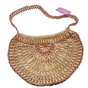 Beaded Hobo Purse style MB12458 Wood